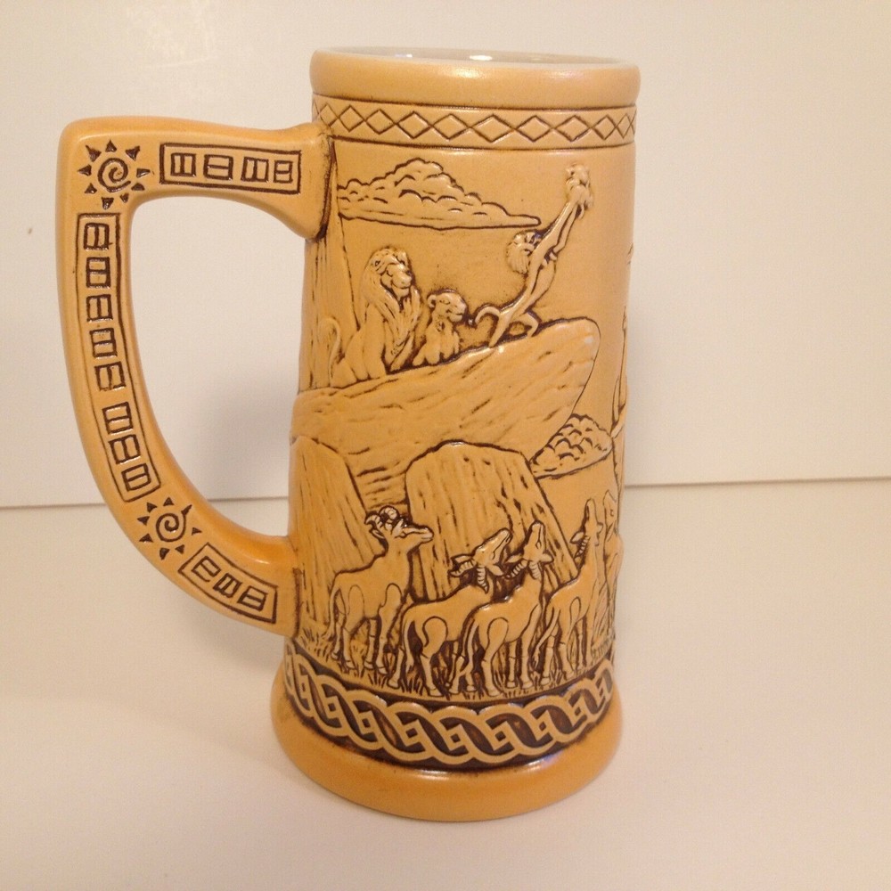 Vintage Disney The Lion King Tankard Tall Mug Applause BAS RELIEF 41948 1994